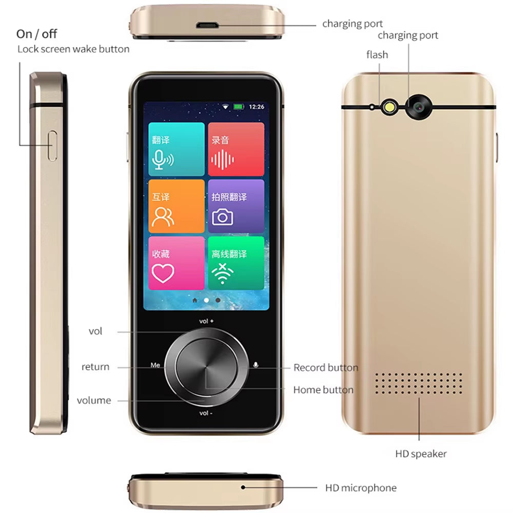 2024 Newest M9 Instant Voice Translator Portable Language Translator in Real-Time Smart Translator Supports 12 Offline Languages