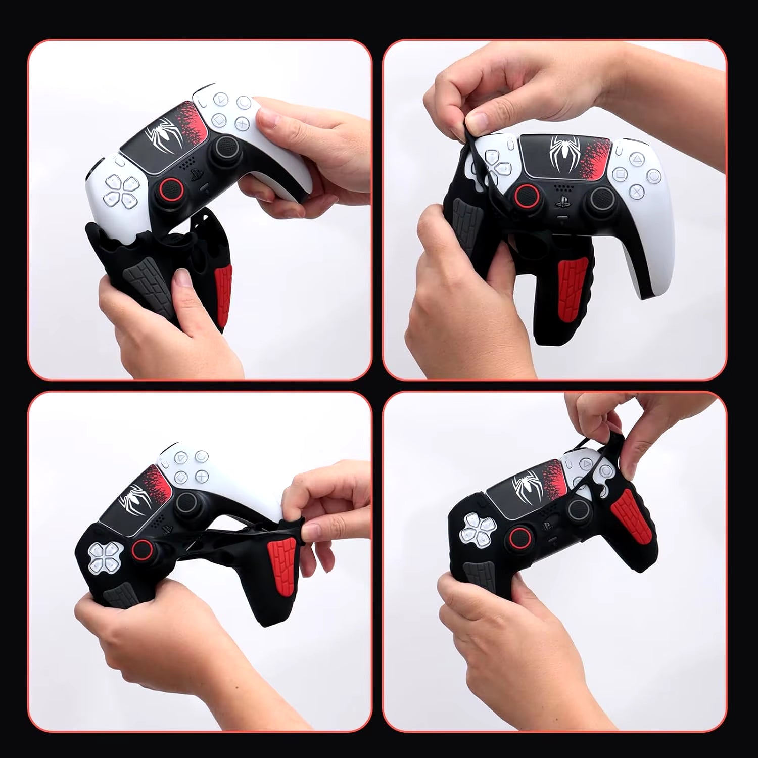 For PS5 Controller Cover Case Anti-Slip Silicone Cover Skin Compatible with PS5 Controller with Thumb Grip Cap Sticker