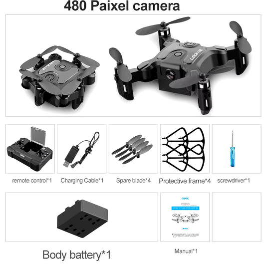 New Mini Drone V2 4K 1080P HD Camera Wifi Fpv Air Pressure Altitude Hold Foldable Quadcopter RC Drone Kid Toy Gift